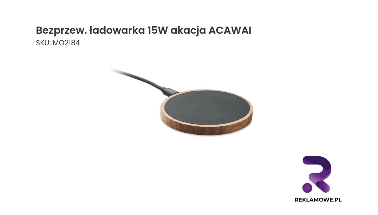 Bezprzewodowa ładowarka 15W w drewnie akacjowym model ACAWAI