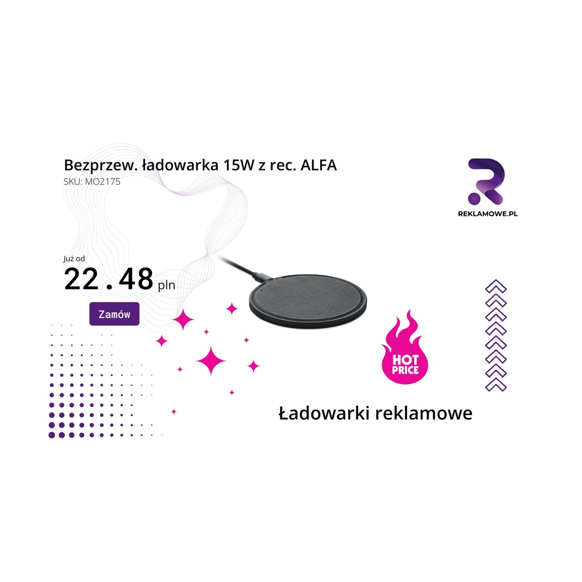 Bezprzewodowa ładowarka 15W z recepcji ALFA