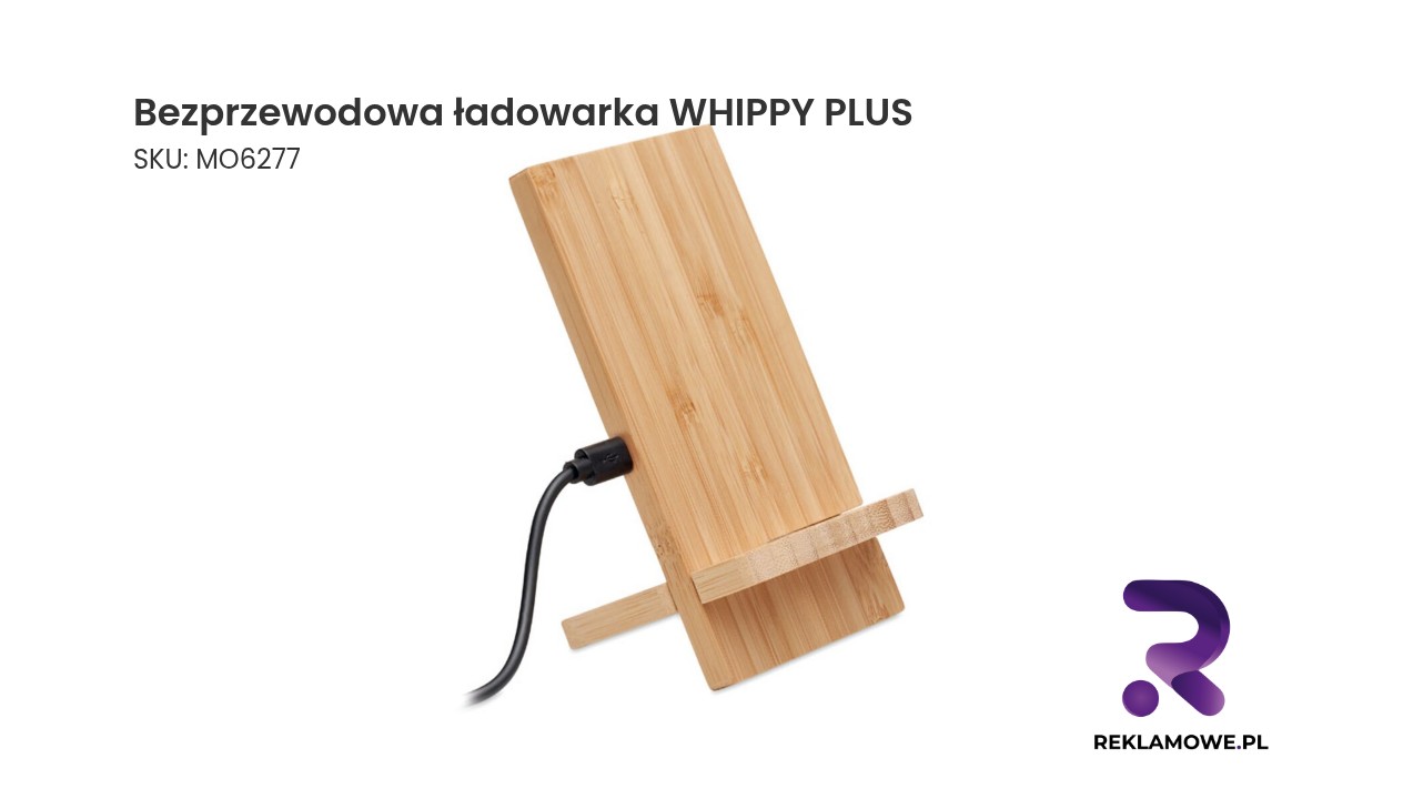 Bezprzewodowa ładowarka WHIPPY PLUS na białym tle