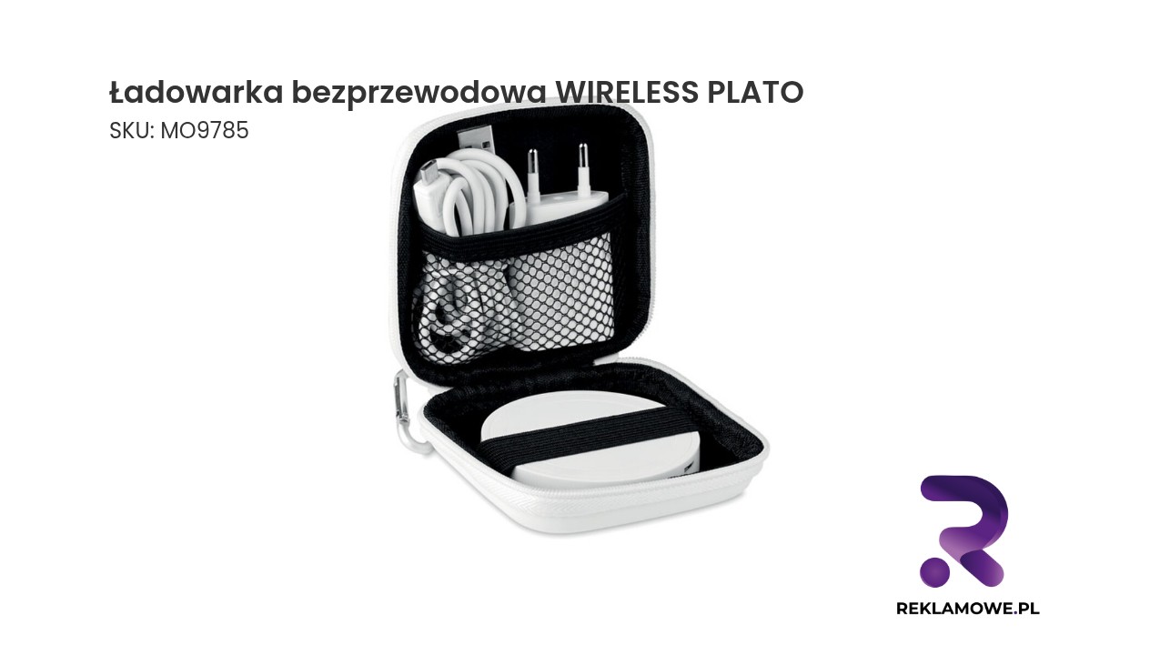 Bezprzewodowa ładowarka WIRELESS PLATO na białym tle
