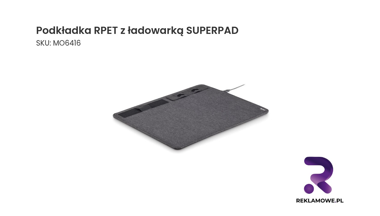 Podkładka RPET z ładowarką SUPERPAD Podkładka RPET z ładowarką bezprzewodową SUPERPAD