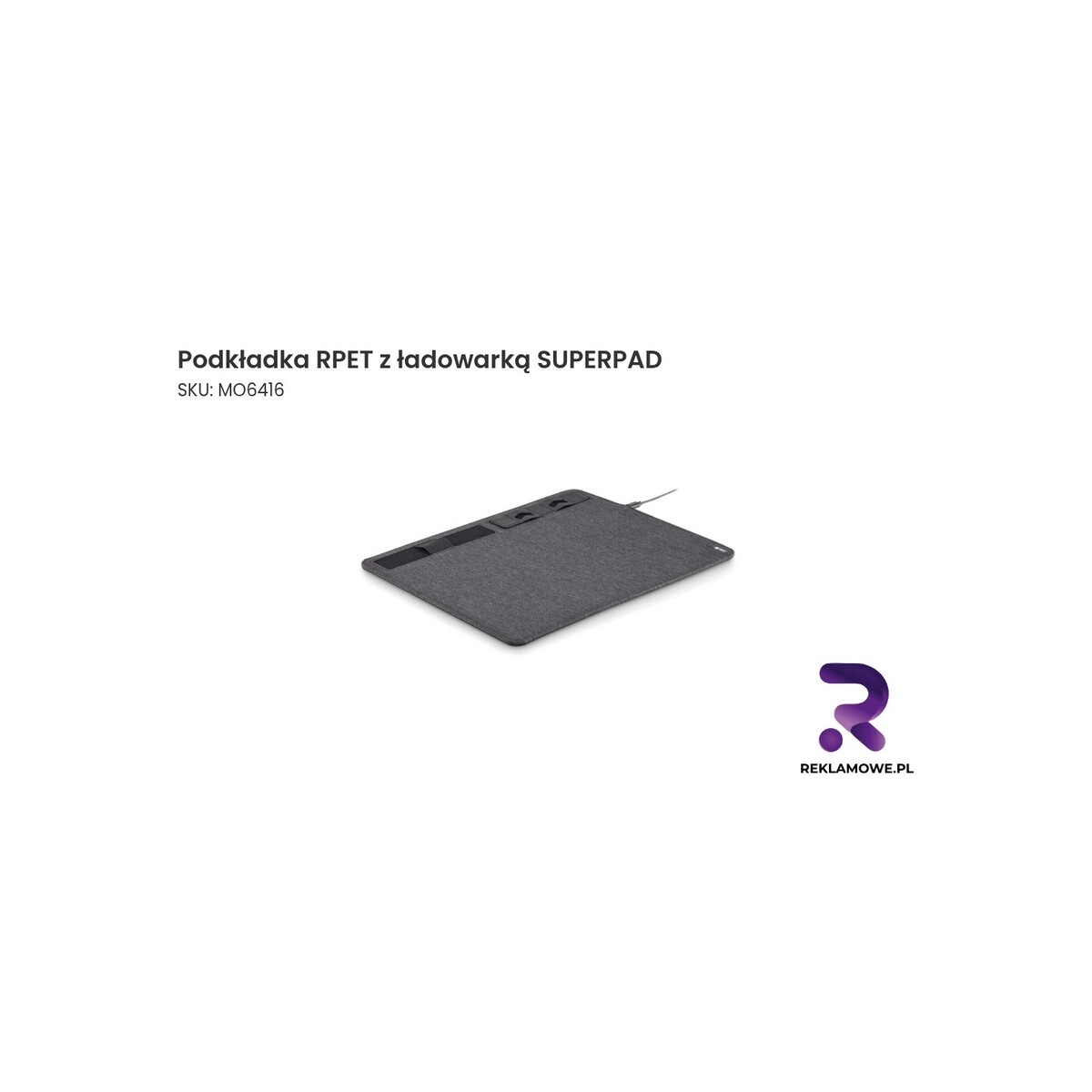 Podkładka RPET z ładowarką SUPERPAD
