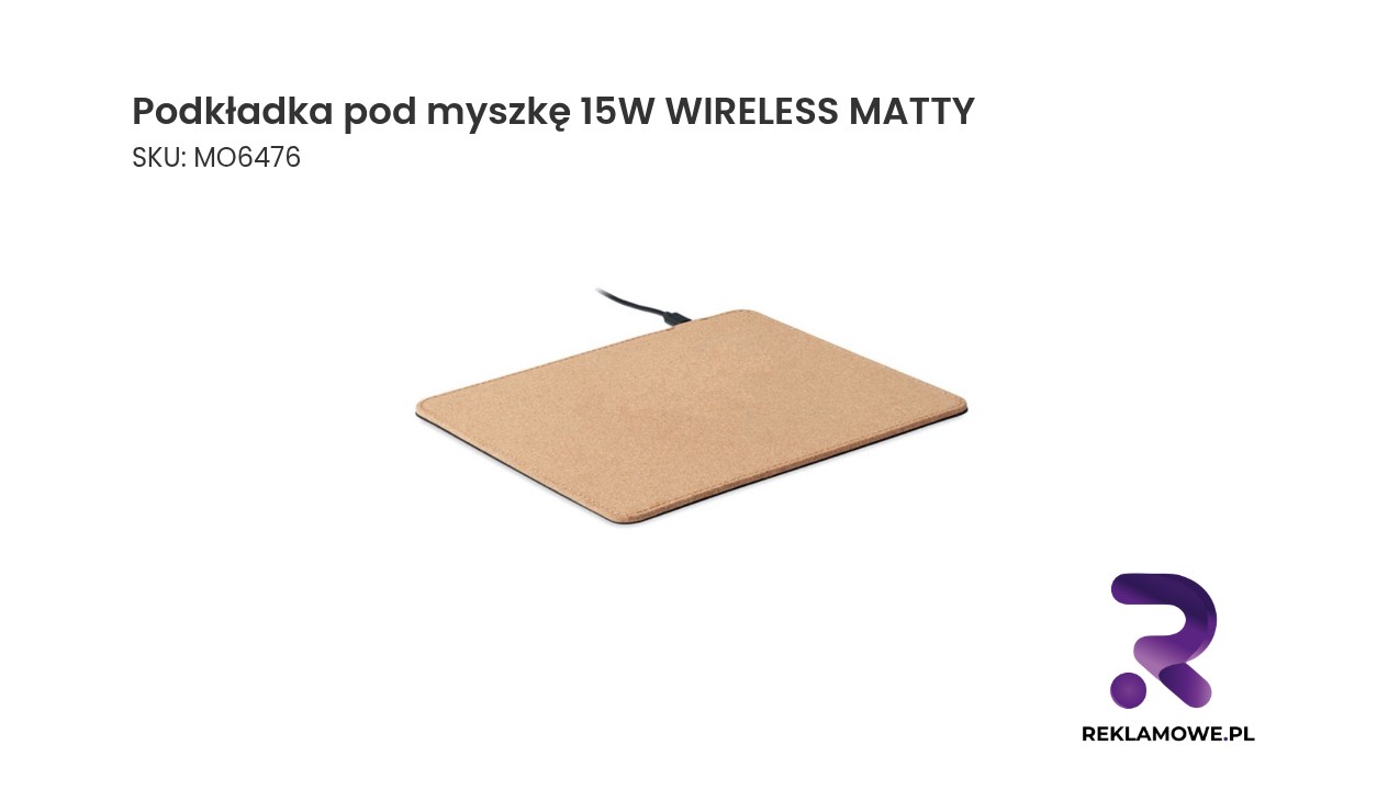 Podkładka pod myszkę 15W bezprzewodowa Matty