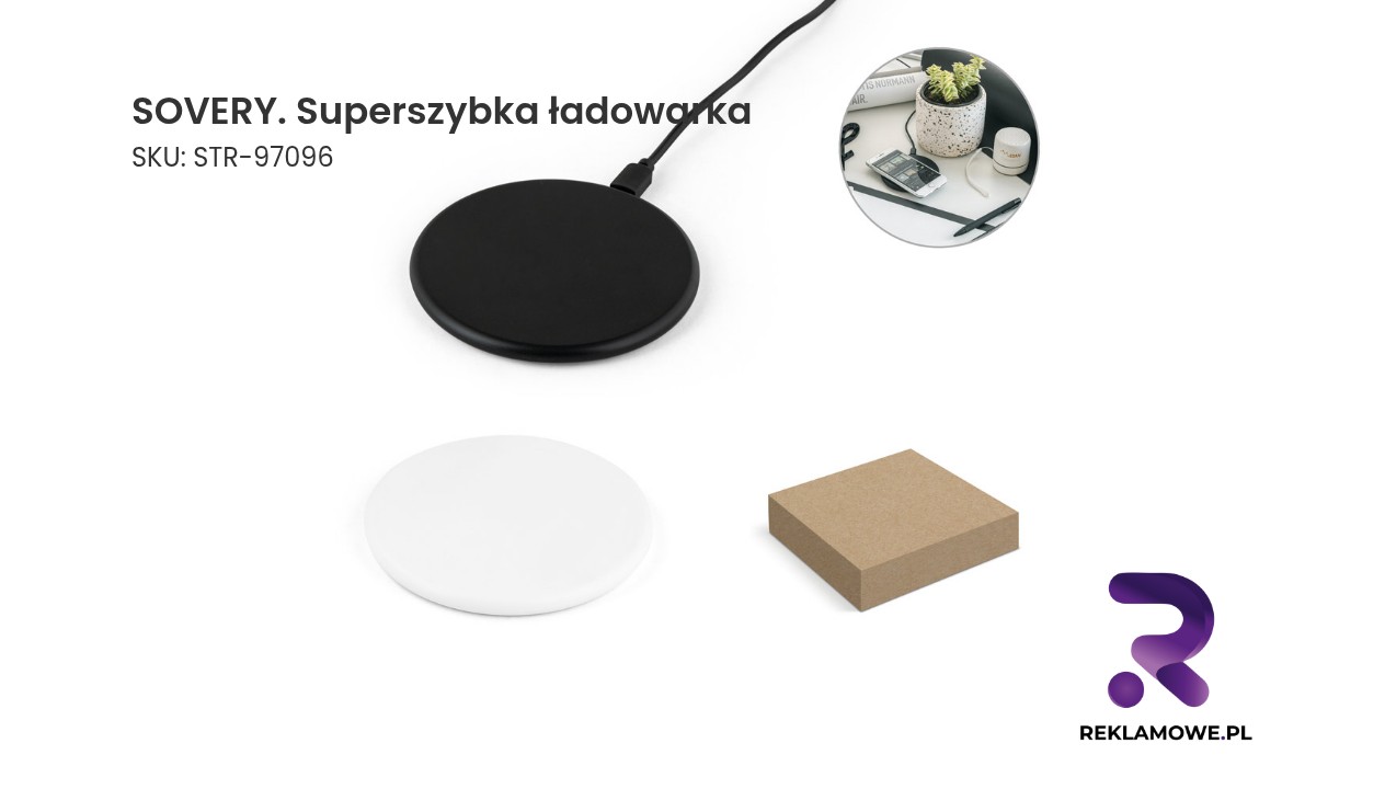 SOVERY. Superszybka ładowarka bezprzewodowa 10W wykonana w ABS pochodzącego z recyklingu (100% rABS) SOVERY Superszybka ładowarka USB