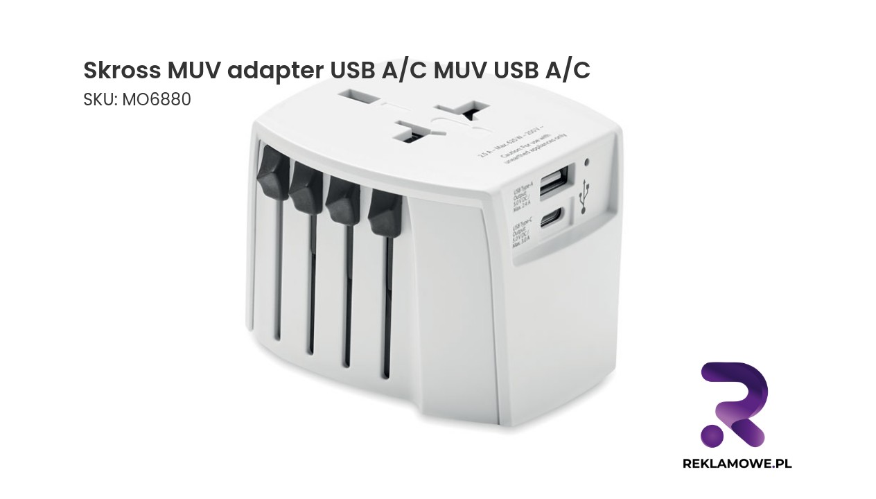 Adapter Skross MUV z wejściami USB A i USB C