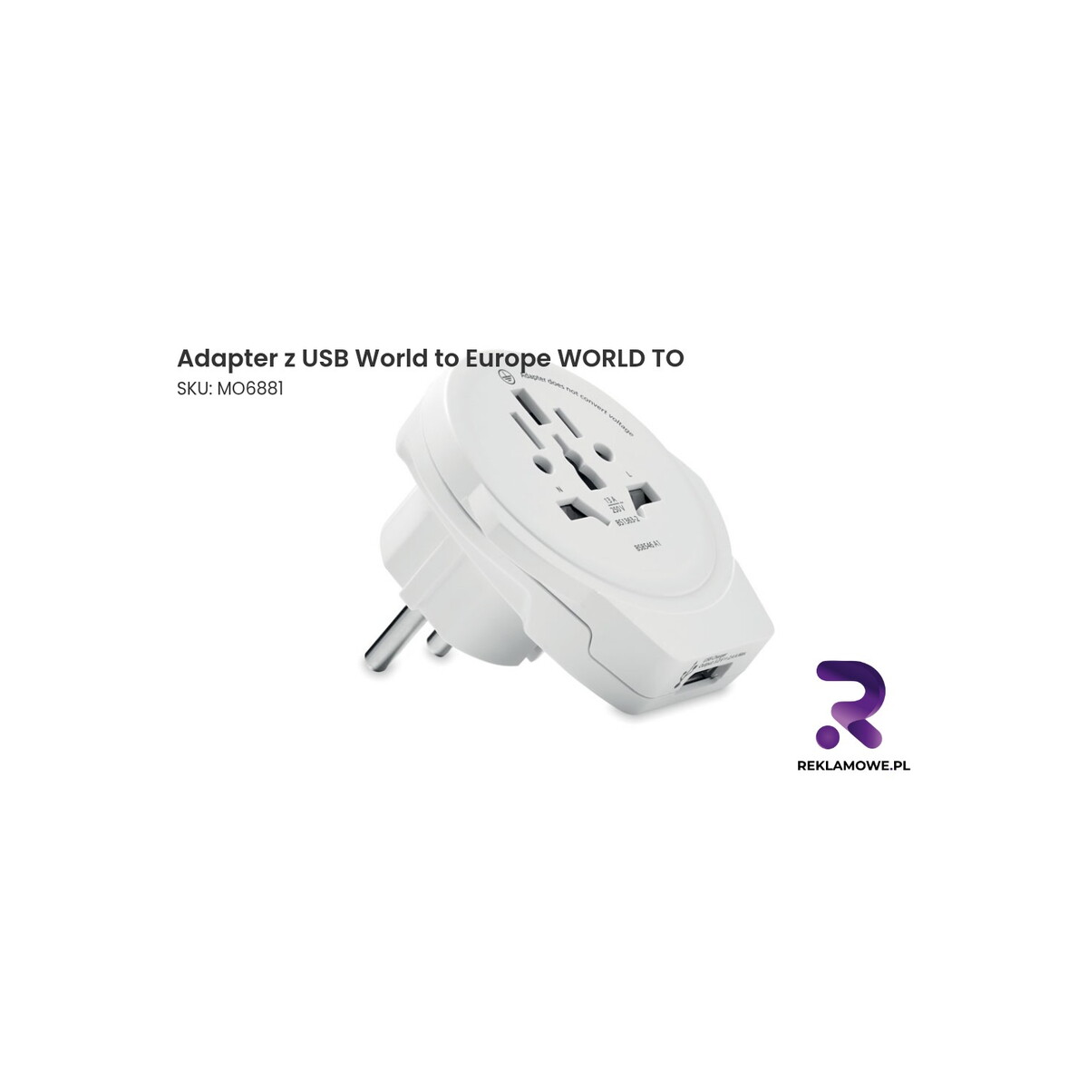 Adapter z USB World to Europe WORLD TO - przejściówka podróżna do gniazdek europejskich