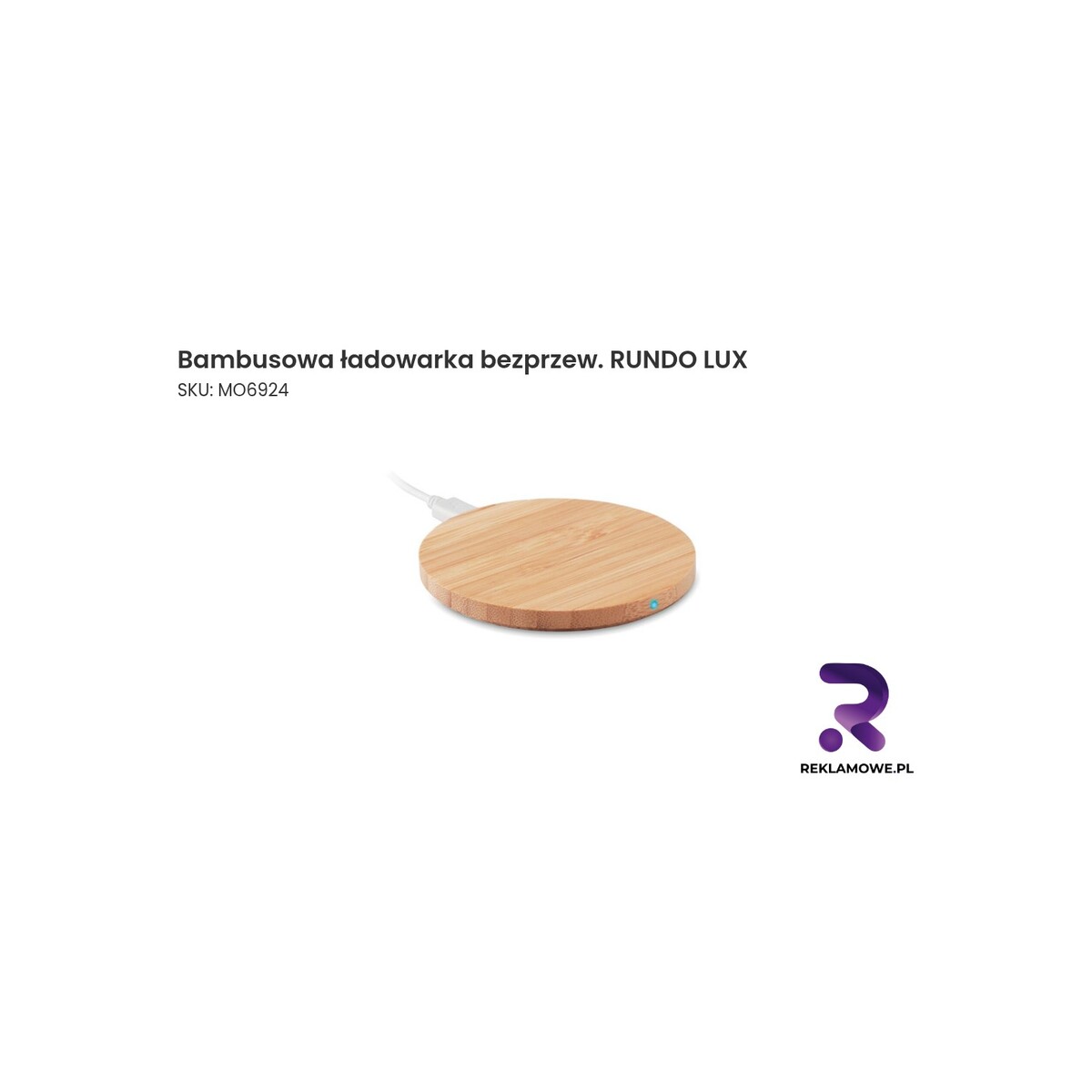 Nowoczesna bambusowa ładowarka bezprzewodowa RUNDO LUX
