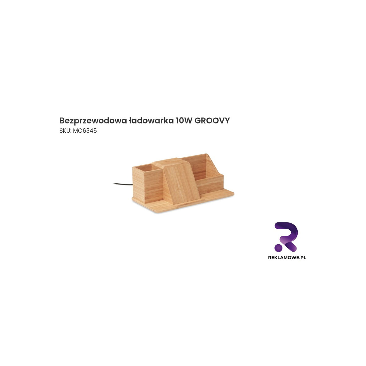 Bezprzewodowa ładowarka 10W GROOVY - nowoczesna ładowarka do smartfona
