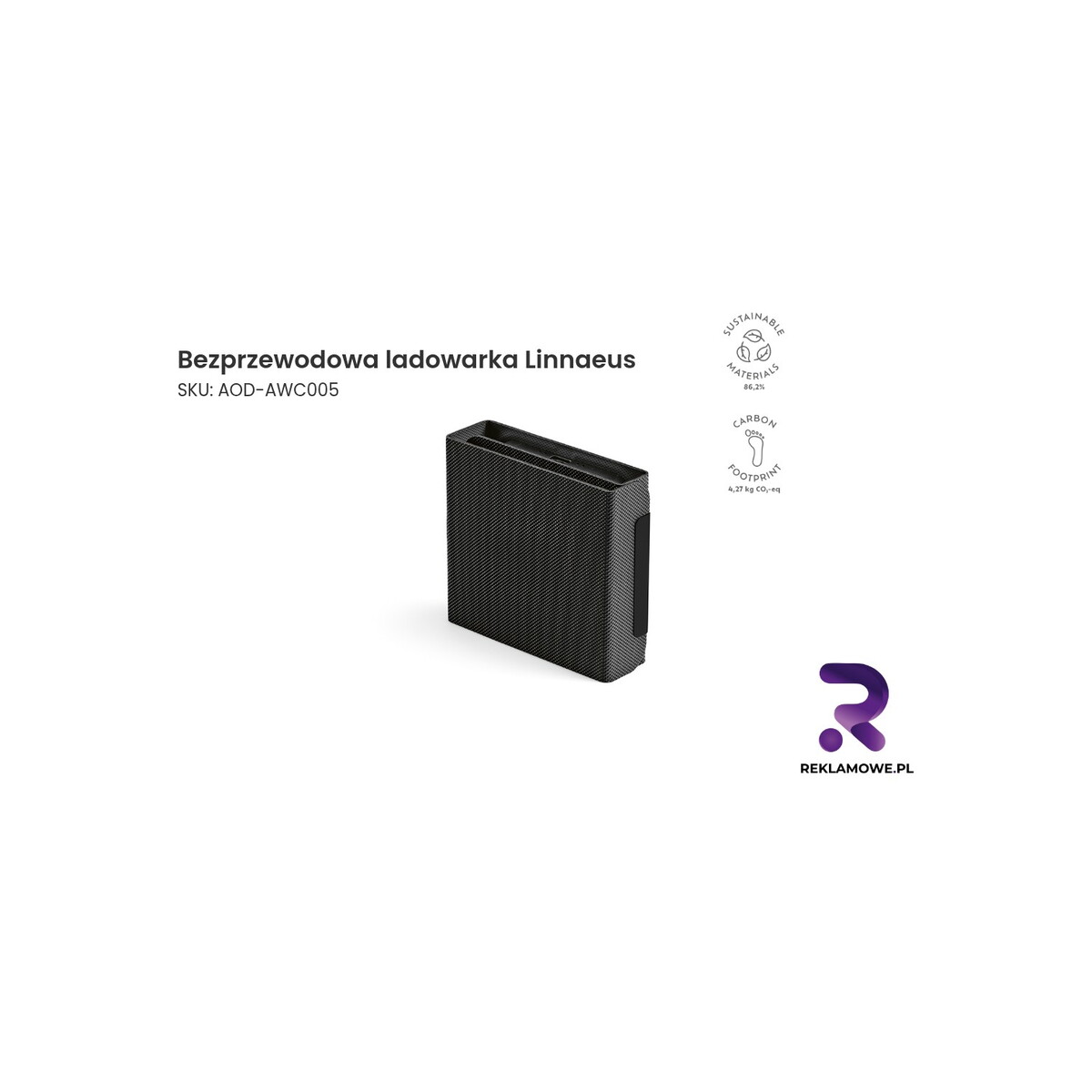 Bezprzewodowa ladowarka Linnaeus Recycled PU 15W Bezprzewodowa ładowarka Linnaeus - nowoczesna ładowarka indukcyjna do smartfona