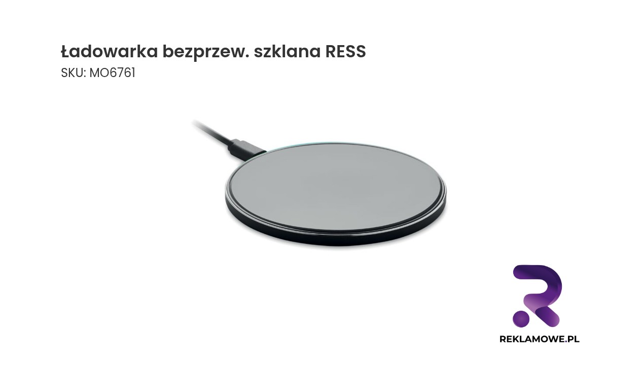 Nowoczesna ładowarka bezprzewodowa szklana marki RESS