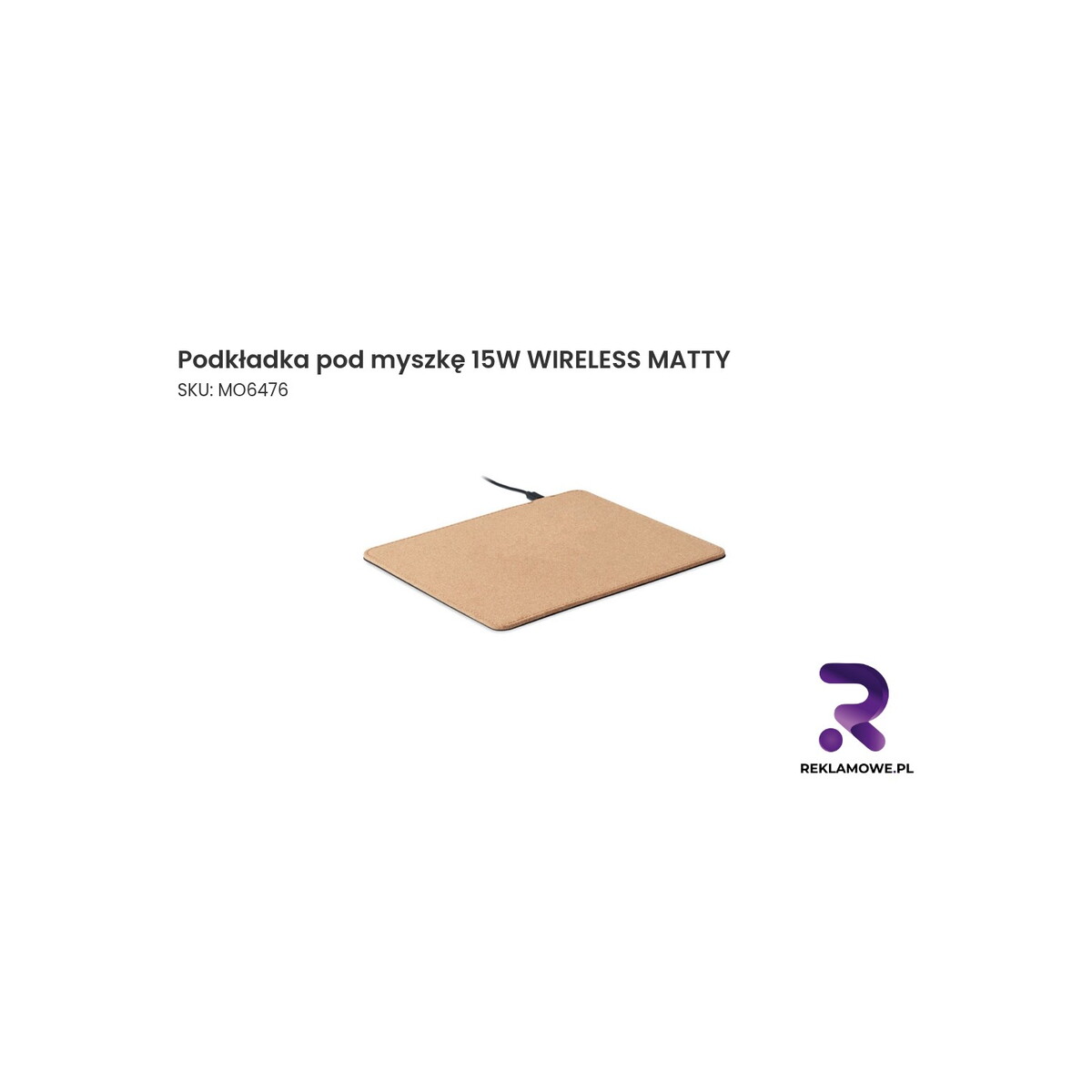 Podkładka pod myszkę 15W WIRELESS MATTY Podkładka pod myszkę 15W Wireless Matty z funkcją ładowania bezprzewodowego