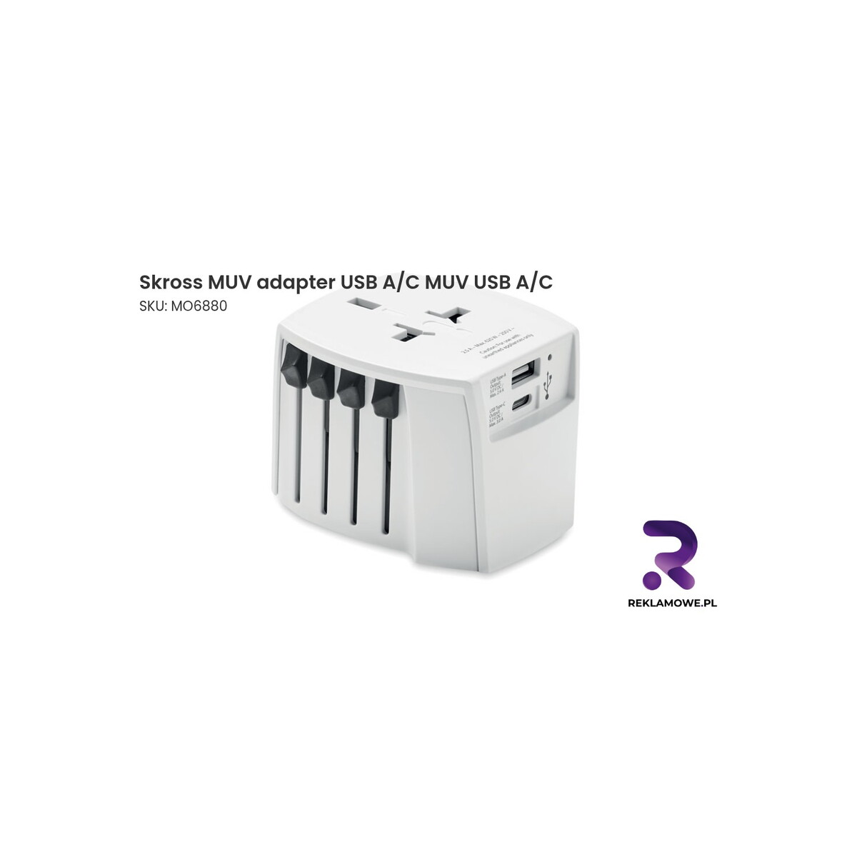 Skross MUV adapter USB A/C MUV USB A/C Skross MUV adapter USB A/C MUV USB A/C - uniwersalny adapter podróżny z portami USB